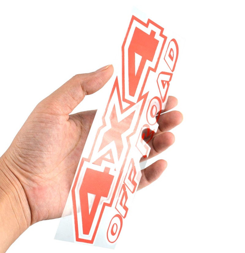 EmbRoom 2pcs 4x4 Offroad Decals, Brushed Print Effect Black Vinyl Replacement Stickers for F150 GMC Sierra Chevy 1500 2500 Chevrolet Silverado (Red) - Image 2